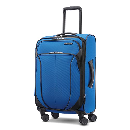 American Tourister 4 KIX 2.0 Expandable Softside Luggage with Spinner Wheels, 20 SPINNER, CLASSIC BLUE - color: Classic Blue, size: 20 SPINNER