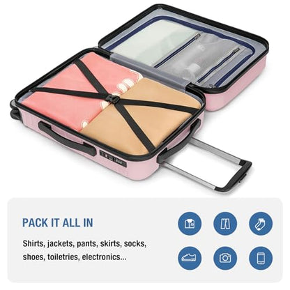 Carry On Luggage 22x14x9 Airline Approved,Hardshell Suitcase,20 Inch,Pink - color: Pink
