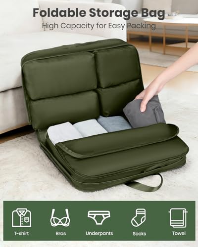 Joyway Expandable 5 Piece Luggage Sets with Front Pocket, Green - color: Green, size: 5 Piece