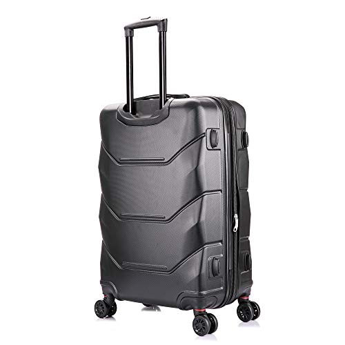 DUKAP ZONIX 26-Inch Medium Hardside Spinner Luggage Lightweight Black - color: Black, size: 26 Inch