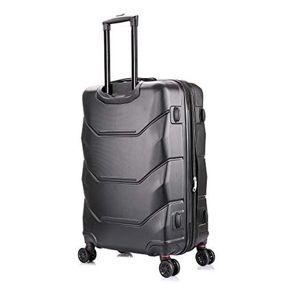 DUKAP ZONIX 26-Inch Medium Hardside Spinner Luggage Lightweight Black - color: Black, size: 26 Inch