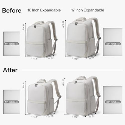Hanke Expandable Travel Backpack 16 Inch, Full-Open Laptop Backpack, Grey - color: Grey (Cool Grey), size: 16 Inch