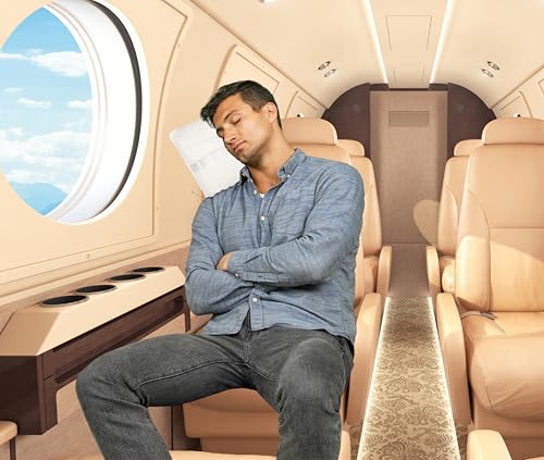 BlueHills Premium Soft Travel Blanket Pillow Combo Airplane - Ivory White - color: Ivory-1pk-t025
