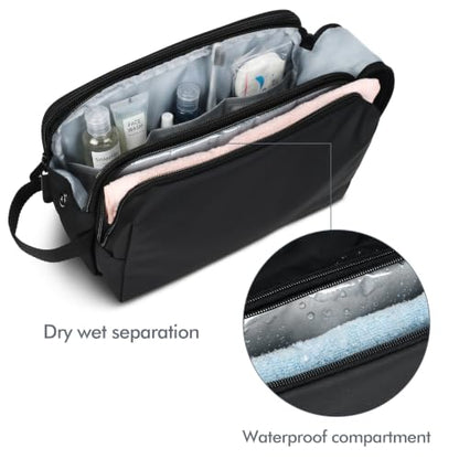 Mens Water Resistant Dopp Kit Travel Toiletry Bag - size: Large
