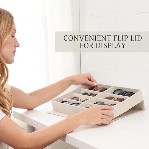 Beautiful Sunglass Storage Organizer For 8 Pairs - Stylish Case/Holder