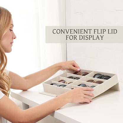 Beautiful Sunglass Storage Organizer For 8 Pairs - Stylish Case/Holder
