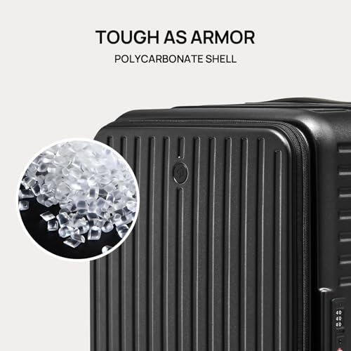 NINETYGO Top Opening Checked Luggage, Lightweight Medium Suitcase, ALPS - color: 02-Lily White, size: Checked 24-Inch