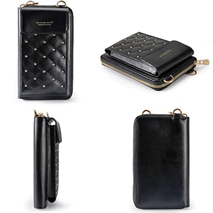 Montana West Crossbody Cell Phone Purse for Women RFID Blocking Cellphone Wallet - color: Black