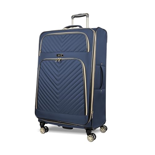 Kenneth Cole REACTION Chelsea Chevron Quilted Luggage, Navy, 28-Inch Checked - color: Navy, size: 28-Inch Checked