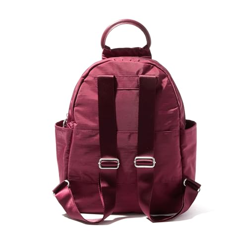 Baggallini All Day Backpack with RFID Phone Wristlet - Lightweight Travel Backpack for Women - color: Dark Cherry