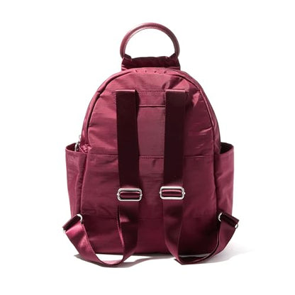Baggallini All Day Backpack with RFID Phone Wristlet - Lightweight Travel Backpack for Women - color: Dark Cherry