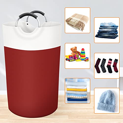 BlissTotes 90L Laundry Basket, Freestanding Collapsible Hamper, Red - color: Red, size: 90L