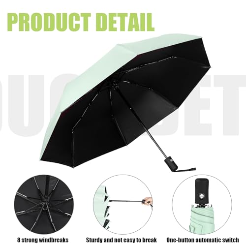 Jexine Windproof Travel Umbrella Compact Small - color: Green