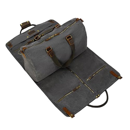 2 In 1 Convertible Garment Bag, Carry On Suit Duffle Bag For Men & Women - color: Gray