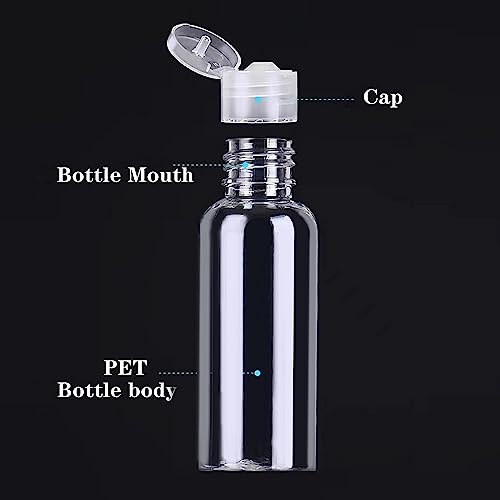 DNSEN 5 Pack 3.4oz Empty Plastic Travel Bottles for Toiletries TSA Approved Leak Proof Squeezable Travel Size Containers Travel Essentials Accessories, clear