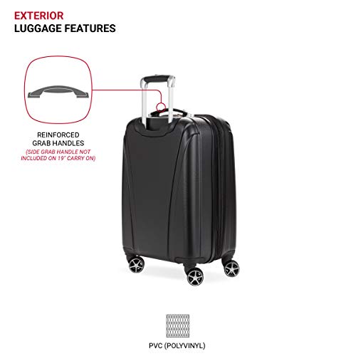 SwissGear 7585 Hardside Expandable Luggage with Spinner Wheels, Black, Carry-On 19-Inch - color: Black, size: Carry-On 19-Inch