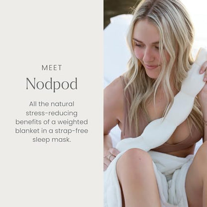 nodpod Patented Gentle Pressure Sleep Mask, Weighted Eye Mask - color: Bone Cotton