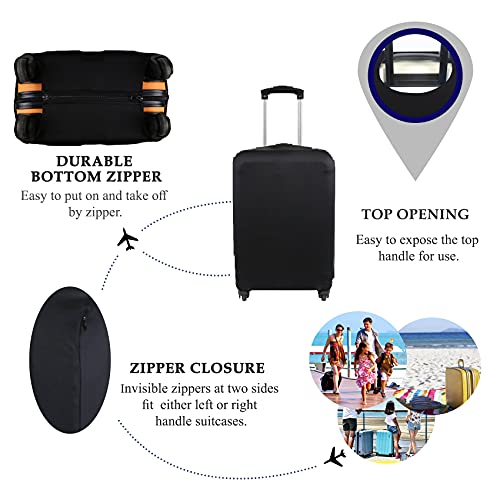 Explore Land Travel Luggage Cover Fits 23-26 inch Case (Black, M) - color: Black, size: M