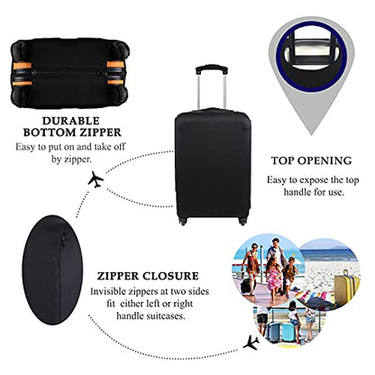 Explore Land Travel Luggage Cover Fits 31-32 inch Case (Black, XL) - color: Black, size: XL
