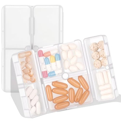 FYY Travel Pill Organizer,7 Compartments Small Pill Box Medicine Case-Clear - color: Clear, size: Small (1 Piece)