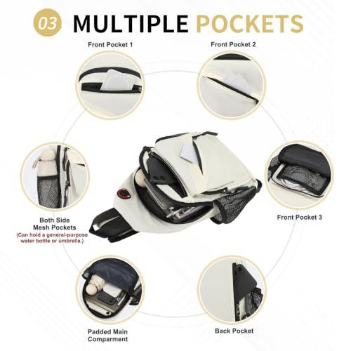 Sling Bag for Men Women,Convertible Crossbody Backpack Chest Bag - color: Beige, size: Small