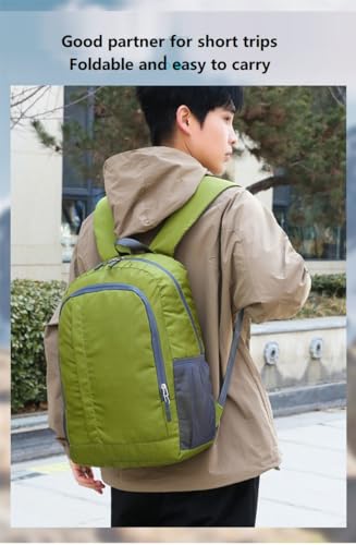 Ultra Packable Hiking Backpack, Foldable Travel Daypack, 25L - color: Green