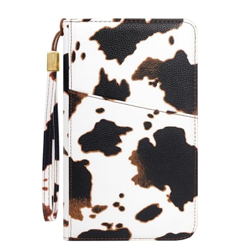 Family Passport Holder Wallet RFID Blocking Document Organizer - color: Brown Cow