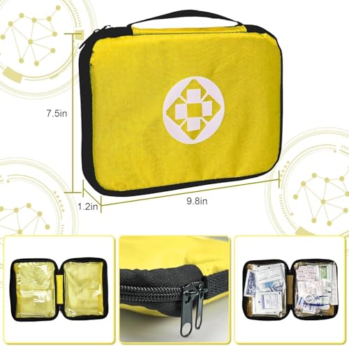 First Aid Kit 300PCS Car Home Camping Essentials Yellow 1st Aid - color: Yellow-300pcs