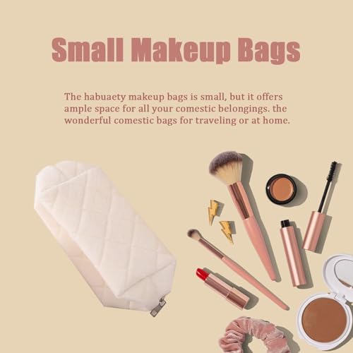 Makeup Bag Small Cosmetic Bags for Purse Women Girls Y2k Checkered Make Up Pouch - color: White