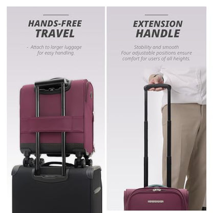 Verage Underseat Carry On Luggage with Wheels,14-Inch,Grape Red - color: Grape red, size: 14-Inch Compact Underseat