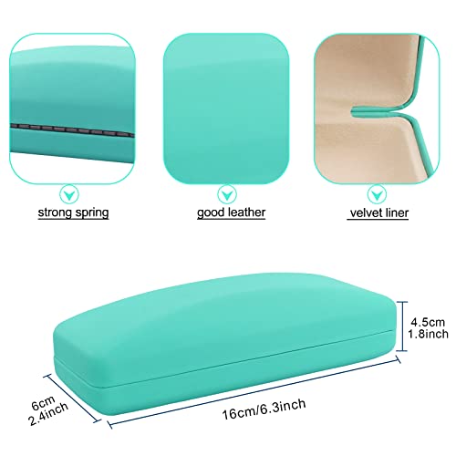 SMARTTOP Hard Shell Eyeglass Case- Glass Case With Cleaning Cloth, Glasses Case hard shell for men women - color: Green