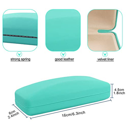 SMARTTOP Hard Shell Eyeglass Case- Glass Case With Cleaning Cloth, Glasses Case hard shell for men women - color: Green