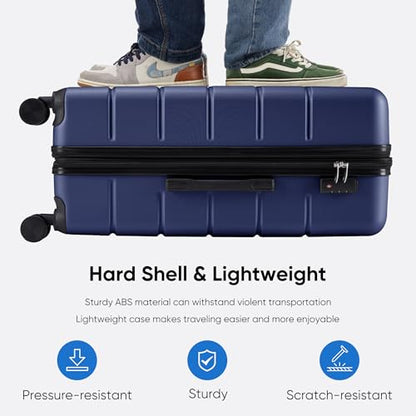 OLIXIS 29 Inch Luggage, Hardside Checked Suitcase with Spinner Wheels, Lightweight ABS Hard Shell Travel Luggage, TSA Approved Lock, Expandable Large Suitcase for Business & Travel–Blue - color: Blue, size: 29 IN