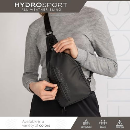 FITKICKS Hydrosport Sling Unisex Crossbody Travel Bag - color: Midnight Black
