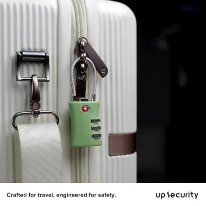 Luggage Locks TSA Approved, Airplane Travel Essentials, TSA Locks for Luggage, Suitcase, Anti Theft Small Padlock Combination, Mini Cable Padlock for Backpack, Bag Zipper, Case, Tool Box - color: Black+Green