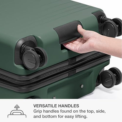 Traveler's Choice Markham Hardside Expandable Luggage with Double Spinner Wheels, Carry-On 22-Inch Suitcase, TSA Lock, Green - color: Green, size: 22-Inch Carry-on