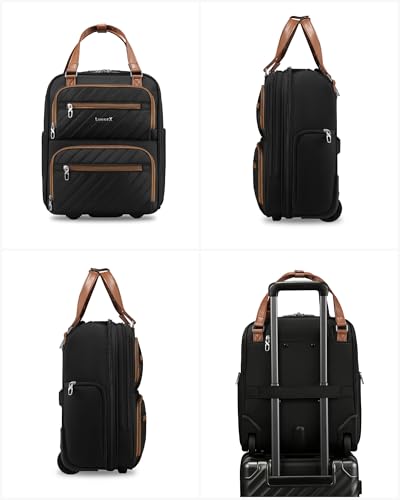 LUGGEX Underseat Carry On Bag, Chestnut Black, 16" - color: Chestnut Black, size: Underseat 16 inch
