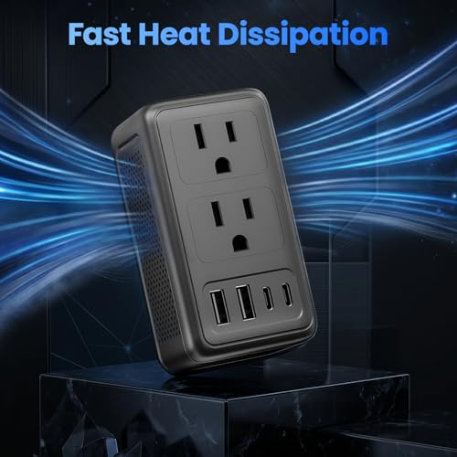 2000W Voltage Converter US to Europe, with 2 USB A and 2 USB C Ports