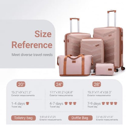 CONCEPTEN Expandable Hardshell Luggage Set 5 Piece, 22x14x9 Airline Approved Carry On, 20/24/28" Suitcase Set with TSA Lock, Spinner Wheels, ABS+PC (Champagne Gold) - color: Champagne Gold, size: 5 Piece
