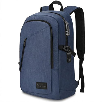 Mancro Laptop Backpack, 15.6 Inch Business Backpack Anti Theft Computer Bag - color: Blue, size: 15.6 inch