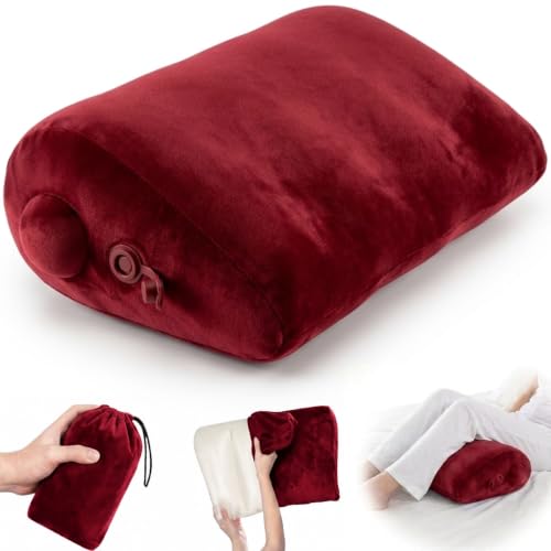 Inflatable Wedge Pillow, Travel, Leg Elevation, Sleep (Red) - color: Red