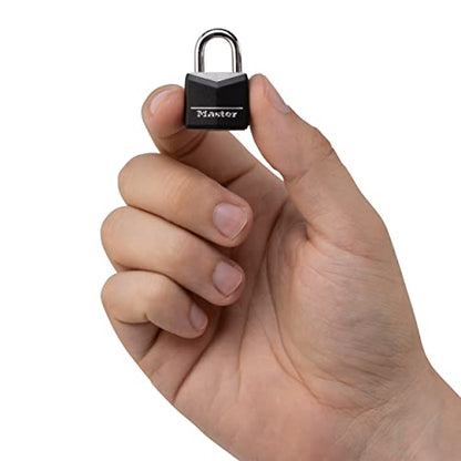 Master Lock 121T Padlock, Covered Aluminum Lock, 3/4 in. W, Black, 2-Count (Pack of 2) - size: 2 Count (Pack of 2)