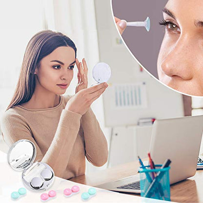 cauyuan Cute Contact Lens Case Portable Travel Box - color: D-Silver