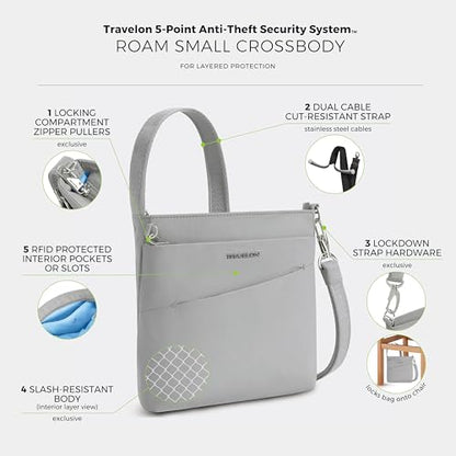 Travelon Anti-Theft Roam Small Crossbody - color: Glacier
