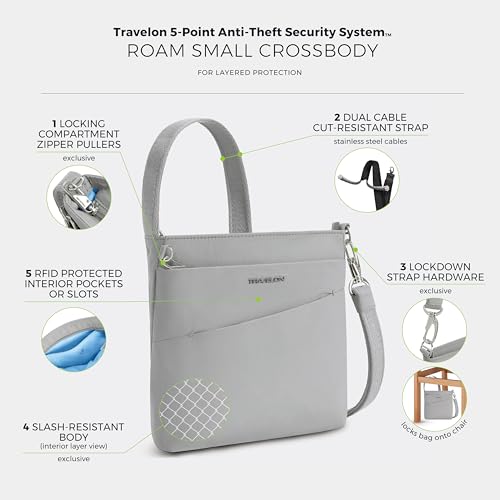 Travelon Anti-Theft Roam Small Crossbody - color: Glacier