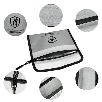 BBMars 3 Pack Fireproof Waterproof Document Bag, Zipper Money Pouch