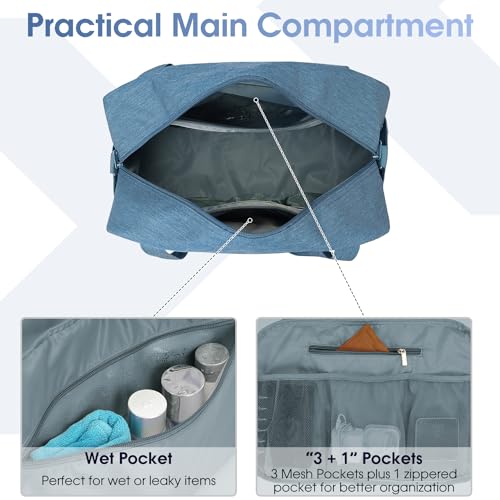 Narwey Carry on Duffle Bag Underseat for Airplane, Personal Item Travel Bag - color: B-Navy Blue, size: Small without laptop compartment