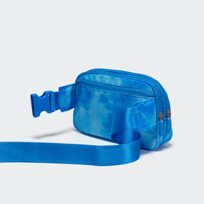 Pander Nylon Fanny Pack Belt Bag for Women with 5 Zipper Pockets - color: Cloud Blue