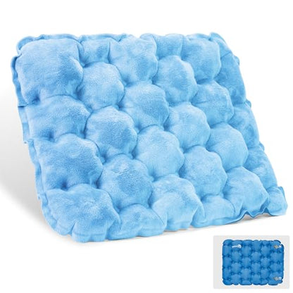 Inflatable Seat Cushion, Lightweight Waterproof Stadium Seat Pads - color: Crystal Velvet Blue