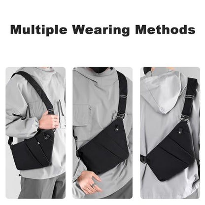 Anti Theft Travel Bag Sling Cross-body Bag Large Capacity - color: Black, style: Left Shoulder